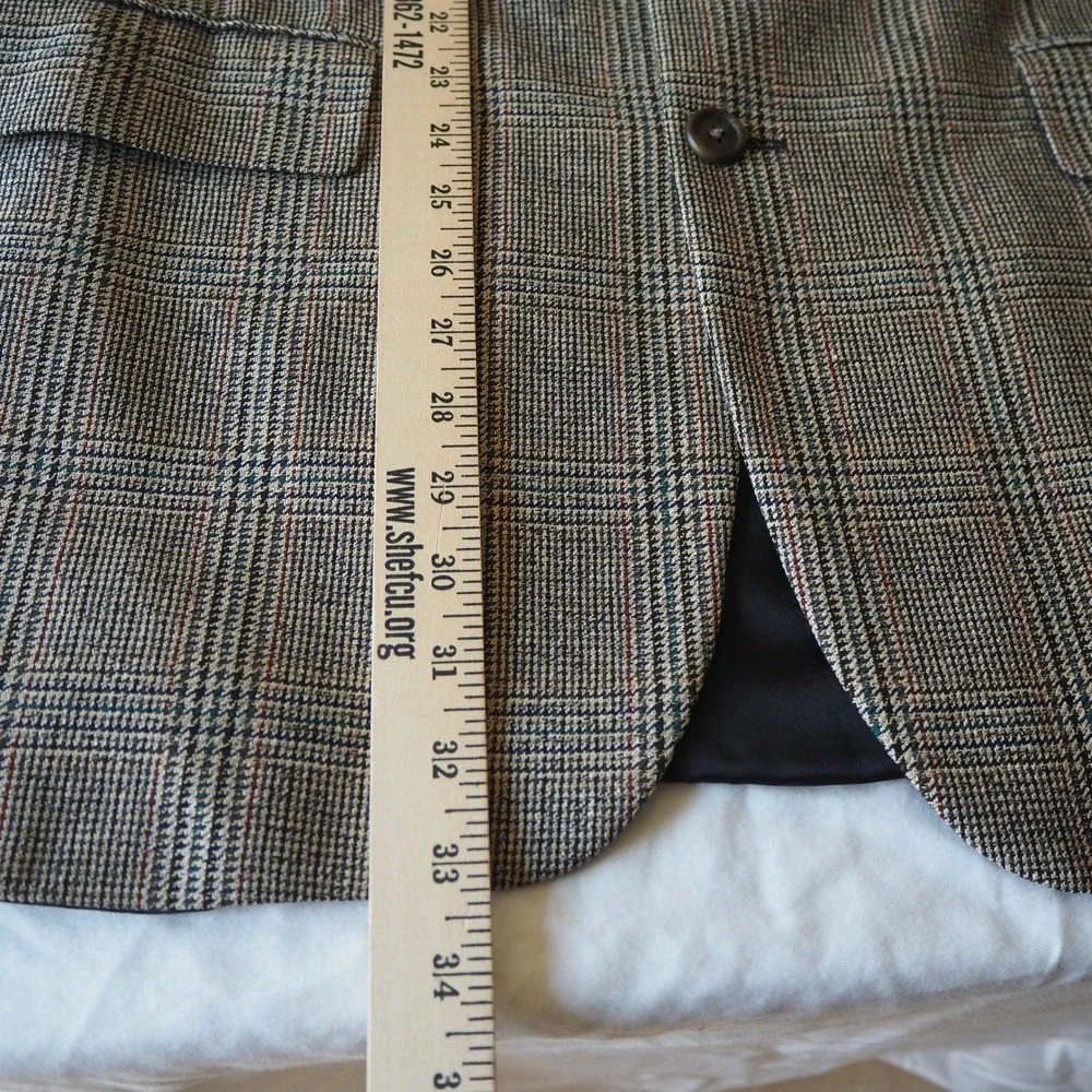 Vintage Polo University Club Ralph Lauren Glen Plaid Sports Coat 42 L* Silk Wool